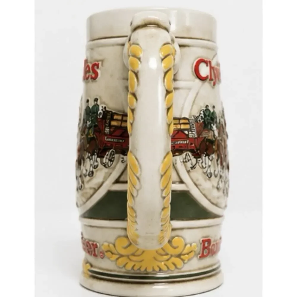 Budweiser Clydesdales Ceramarte Brazil Ceramic Beer Stein Mug Anheuser Busch